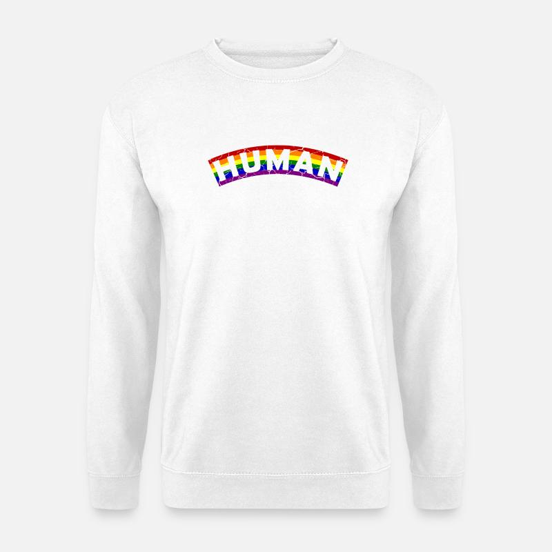 Human Pride Flag Design - Unisex Sweatshirt - white