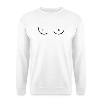 Boobs Boobies Line Art Sketch Feminism - Unisex Sweatshirt - white - Front