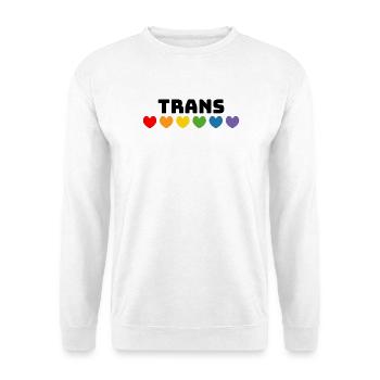 Cœur arc-en-ciel trans noir - Sweat-shirt Unisexe - blanc - Devant