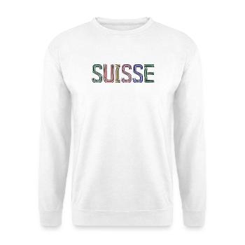 SCHWEIZ. HUMOR. LAND. FLAGGE. GENF. LAUSANNE - Unisex Pullover - Weiß - Vorne