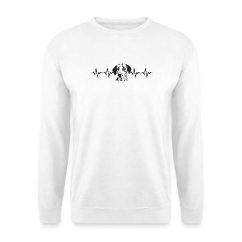 Dalmatiner EKG Herzschlag - Unisex Pullover - Weiß - Vorne