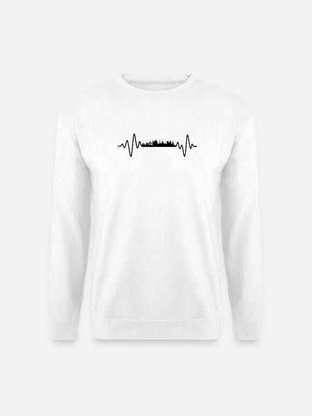 Lissabon Herzschlag Skyline Portugal - Unisex Pullover - Weiß