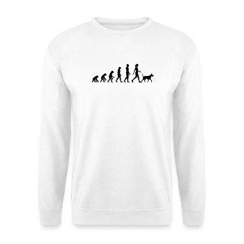 EVOLUTION OF HUNDELIEBE, DOGLOVER DOGMOM  - Unisex Pullover - Weiß - Vorne