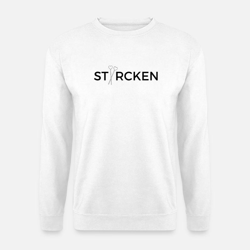 Stricken - Design mit Stricknadeln - Unisex Pullover - Weiß
