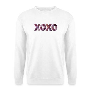 XOXO Love Stoff Optik Design Top Trend - Unisex Pullover - Weiß - Vorne
