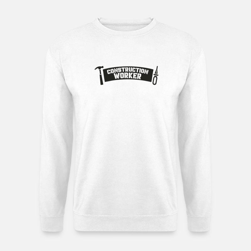 Bauarbeiter Motiv Druck - Unisex Pullover - Weiß