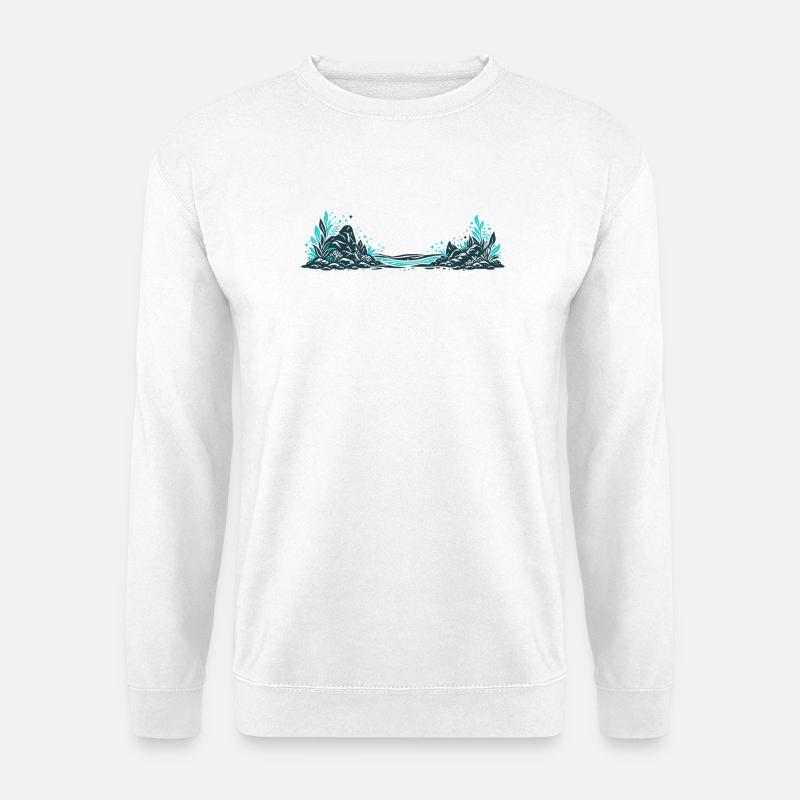 Flussufer im Dschungelstil - Unisex Pullover - Weiß