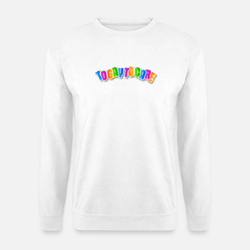 Happy Rainbow Lettering - Unisex Pullover - Weiß