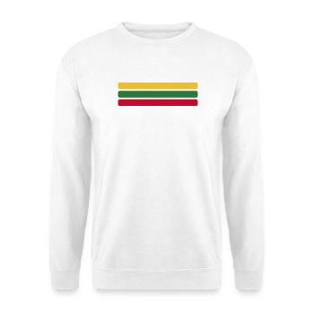 Litauen Flagge Minimal - Fahne Fan Streifen Design - Unisex Pullover - Weiß - Vorne