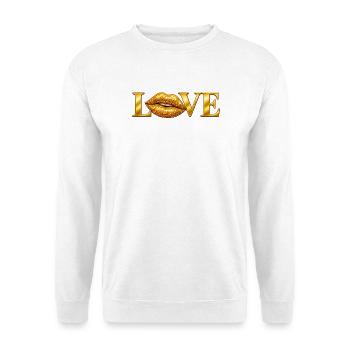 Liebe Goldene Lippen - Unisex Pullover - Weiß - Vorne