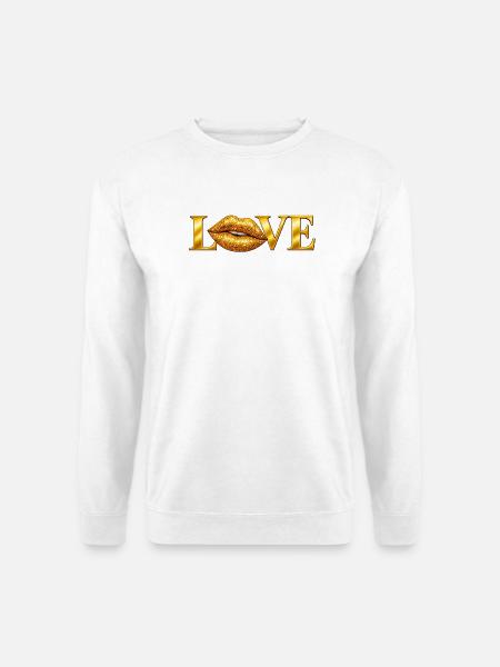 Liebe Goldene Lippen - Unisex Pullover - Weiß