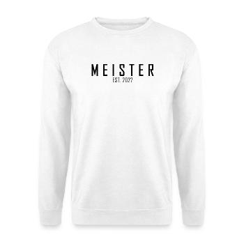 Meister EST. 2027 - Unisex Pullover - Weiß - Vorne - Alina (178cm) & Michal (187cm)