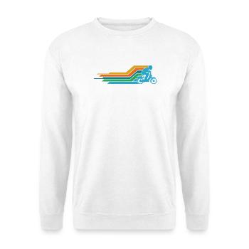  25 kmh Mofa Mofaroller Moped Mofafahrer Vintage - Unisex Pullover - Weiß - Vorne - Alina (178cm) & Michal (187cm)