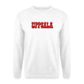 Uppsala Bubbles Roter Tippfehler - Unisex Pullover - Weiß - Vorne - Alina (178cm) & Michal (187cm)
