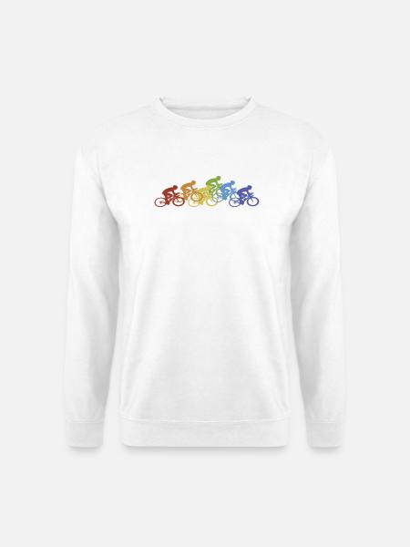 Fahrrad Radfahrer Regenbogen - Unisex Pullover - Weiß