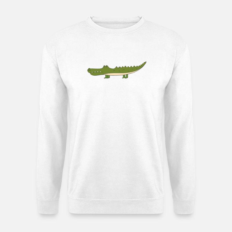 Krokodil - Unisex Pullover - Weiß