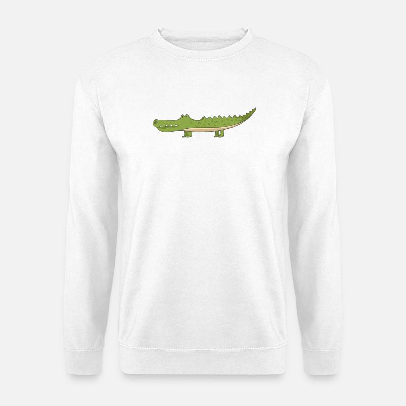 Krokodil - Unisex Pullover - Weiß