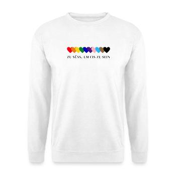 Zu süß um CIS zu sein Regenbogen Herzen - Unisex Pullover - Weiß - Vorne