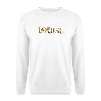 LOUISE Name Art With Flowers Embroidered - Unisex Sweatshirt - white - Front