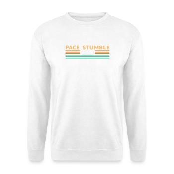 Retro-Neon-Tempo-Stoller - Unisex Pullover - Weiß - Vorne - Alina (178cm) & Michal (187cm)