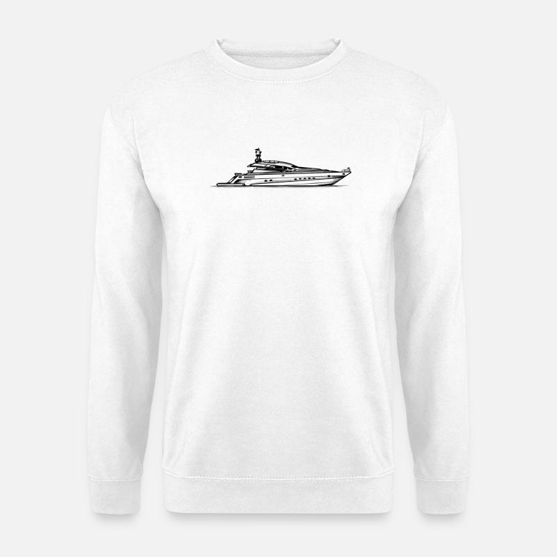 Yacht - Illustration - Unisex Pullover - Weiß