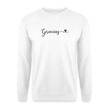 Danke - Unisex Pullover - Weiß - Vorne - Alina (178cm) & Michal (187cm)