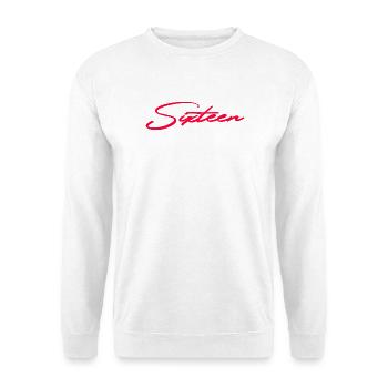 16. Geburtstag Sechszehn Geschenk - Unisex Pullover - Weiß - Vorne - Alina (178cm) & Michal (187cm)