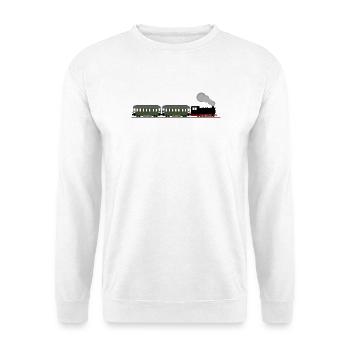 Train chemin de fer locomotive à vapeur voie étroite nostalgie ferroviaire - Sweat-shirt Unisexe - blanc - Devant