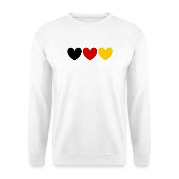 Maillot de fan en forme de cœur des couleurs de l’Allemagne - Sweat-shirt Unisexe - blanc - Devant