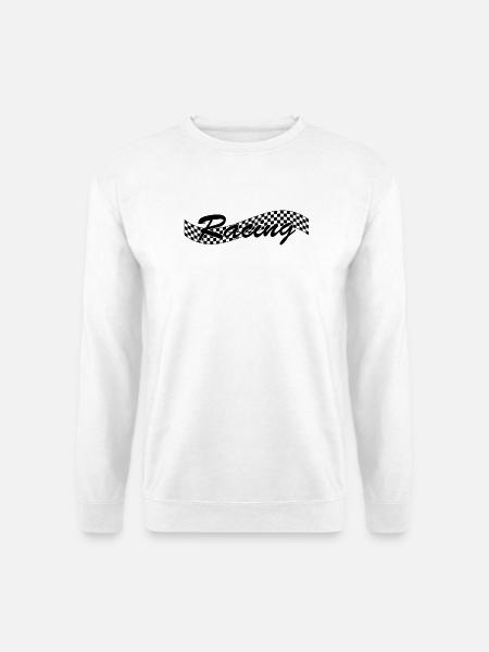 Racing Checked Flag - Car Auto Bike Race - Unisex Pullover - Weiß