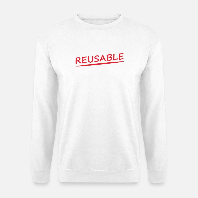 RÉUTILISABLE - Sweat-shirt Unisexe - blanc