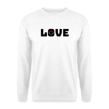 Love Heart Rainbow black - Unisex Pullover - Weiß - Vorne