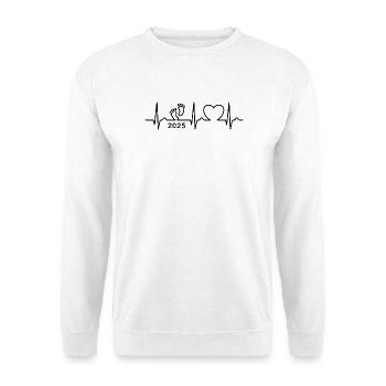 Courbe ECG - Courbe Cardiaque - Bébé 2025 - Enceinte - Sweat-shirt Unisexe - blanc - Devant