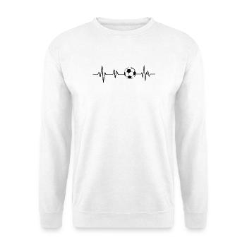 Football Heartbeat - Unisex Pullover - Weiß - Vorne