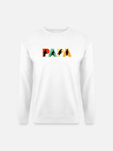 Papa Firefighter Retro Fireman Hero Dad - Unisex Sweatshirt - white