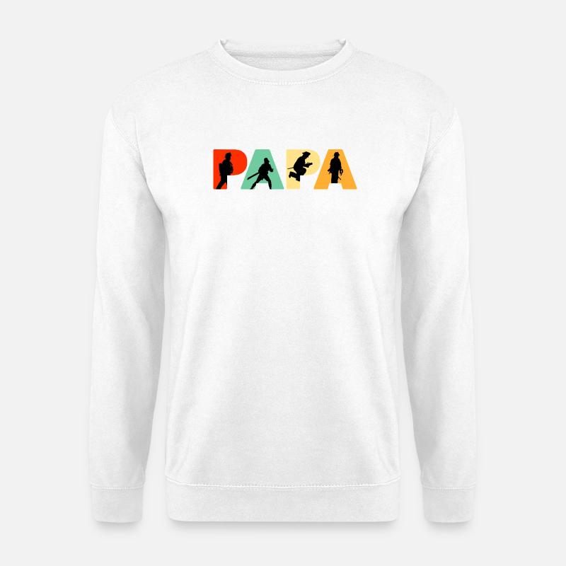 Papa Firefighter Retro Fireman Hero Dad - Unisex Sweatshirt - white