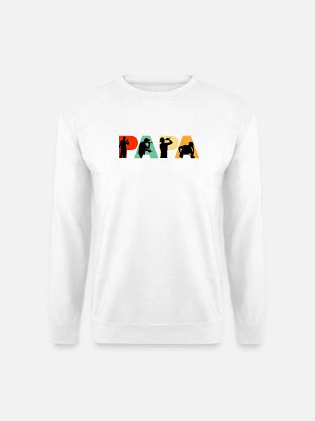 Papa Rapper Hip-Hop-Musik Silhouettenkunst - Unisex Pullover - Weiß