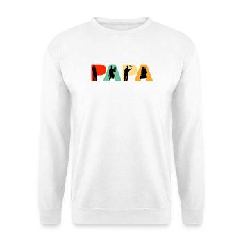 Papa Plumber Retro Tradesman Silhouette Design - Unisex Sweatshirt - white - Front