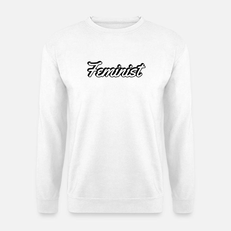 Feminist Script on Apparel - Unisex Sweatshirt - white