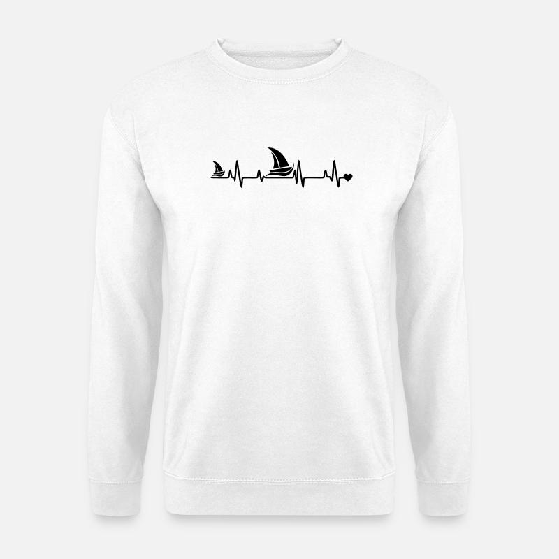 Segelboot  herz - Unisex Pullover - Weiß