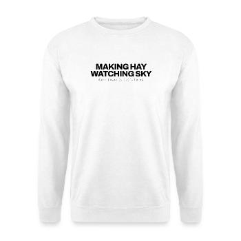 Landwirt - Making Hay Watching Sky - Landwirtschaf - Unisex Pullover - Weiß - Vorne - Alina (178cm) & Michal (187cm)