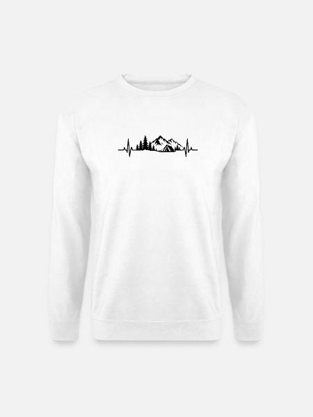 Herzschlag Berge Camping Zelt Natur - Unisex Pullover - Weiß