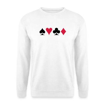 Poker - Jeu de cartes - Sweat-shirt Unisexe - blanc - Devant