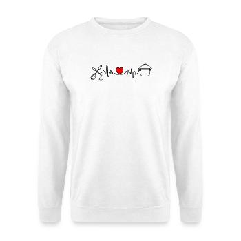Kochen ist mein Cardio - Unisex Pullover - Weiß - Vorne