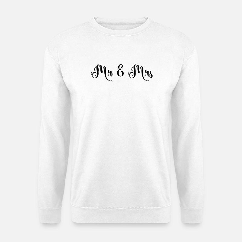 Mr & Mrs beau design de mariage - Sweat-shirt Unisexe - blanc
