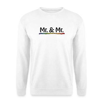 Regenbogen Mr and Mr schwarz - Unisex Pullover - Weiß - Vorne