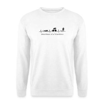 Heartbeat of a Triathlete  - Unisex Pullover - Weiß - Vorne