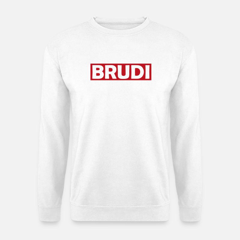 BRUDI Bold Red Logo Tee - Unisex Sweatshirt - white