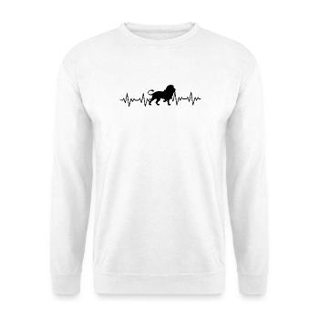 Löwe EKG Herzschlag - Unisex Pullover - Weiß - Vorne