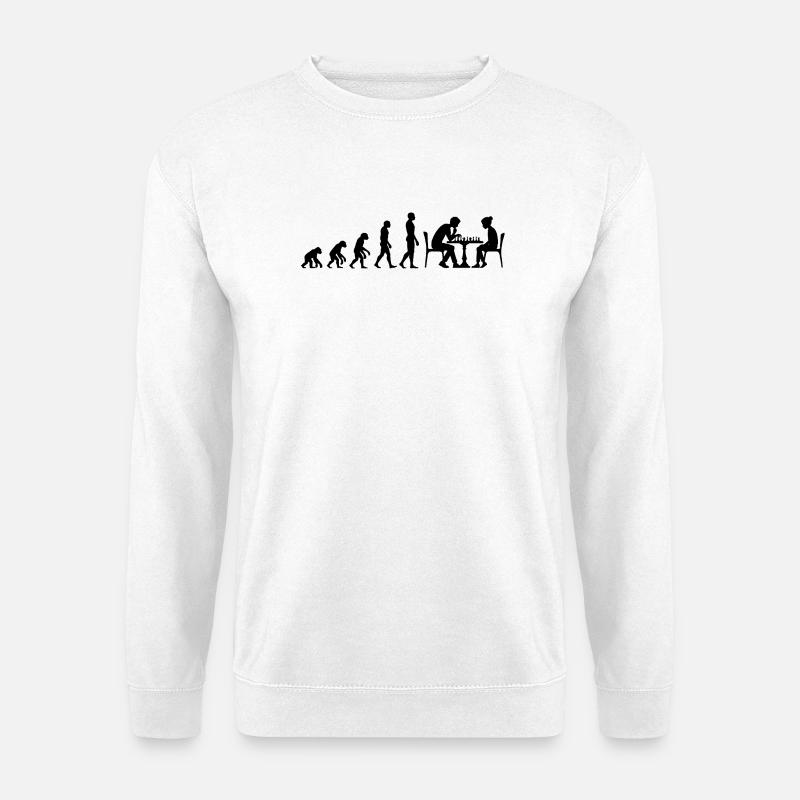 EVOLUTION TO CHESS MASTER – MATE! CHESSLOVER - Unisex Sweatshirt - white